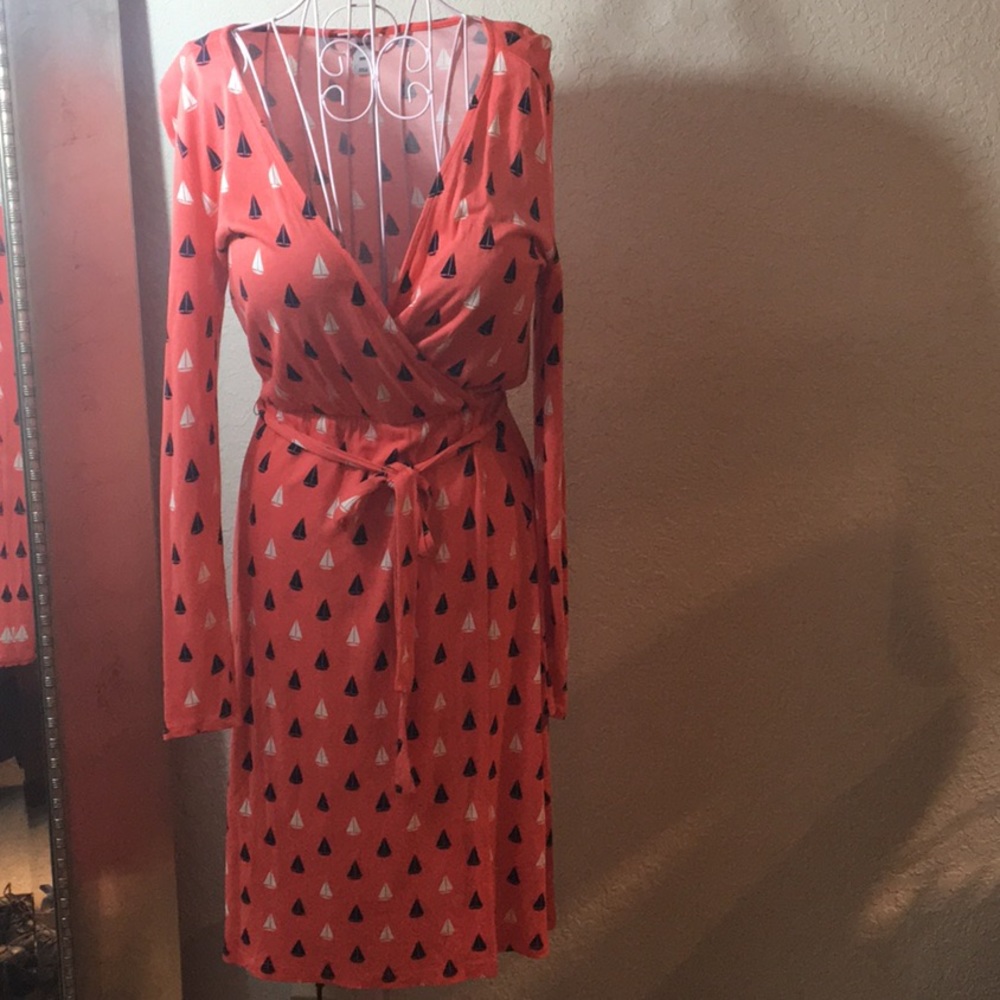 Old Navy Sail Boat Wrap Dress S Cruise Dress